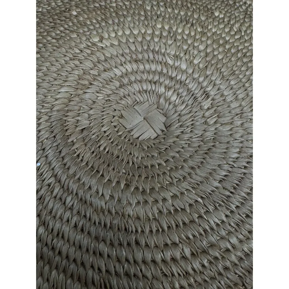Vintage African Tribal Geometric Coiled Bowl Basket 14” Brown Tan Pink